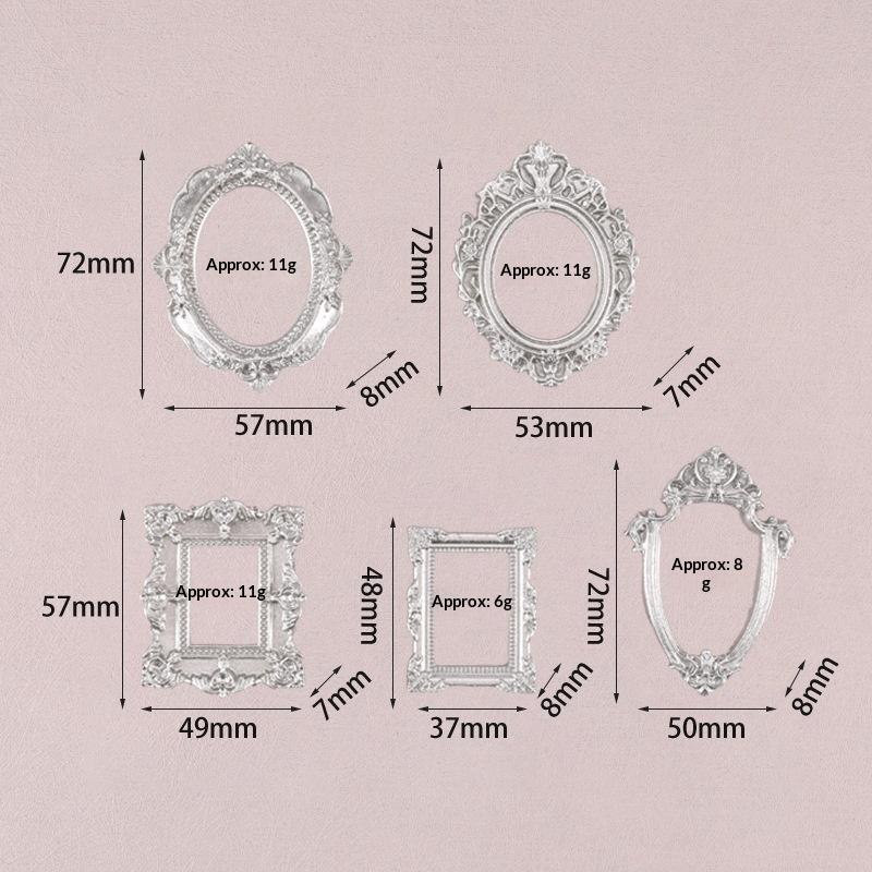 Vintage Mini Resin Picture Frames 5Pcs Baroque Design Small Photo Frames for Home Wall Wedding Xmas Ornament