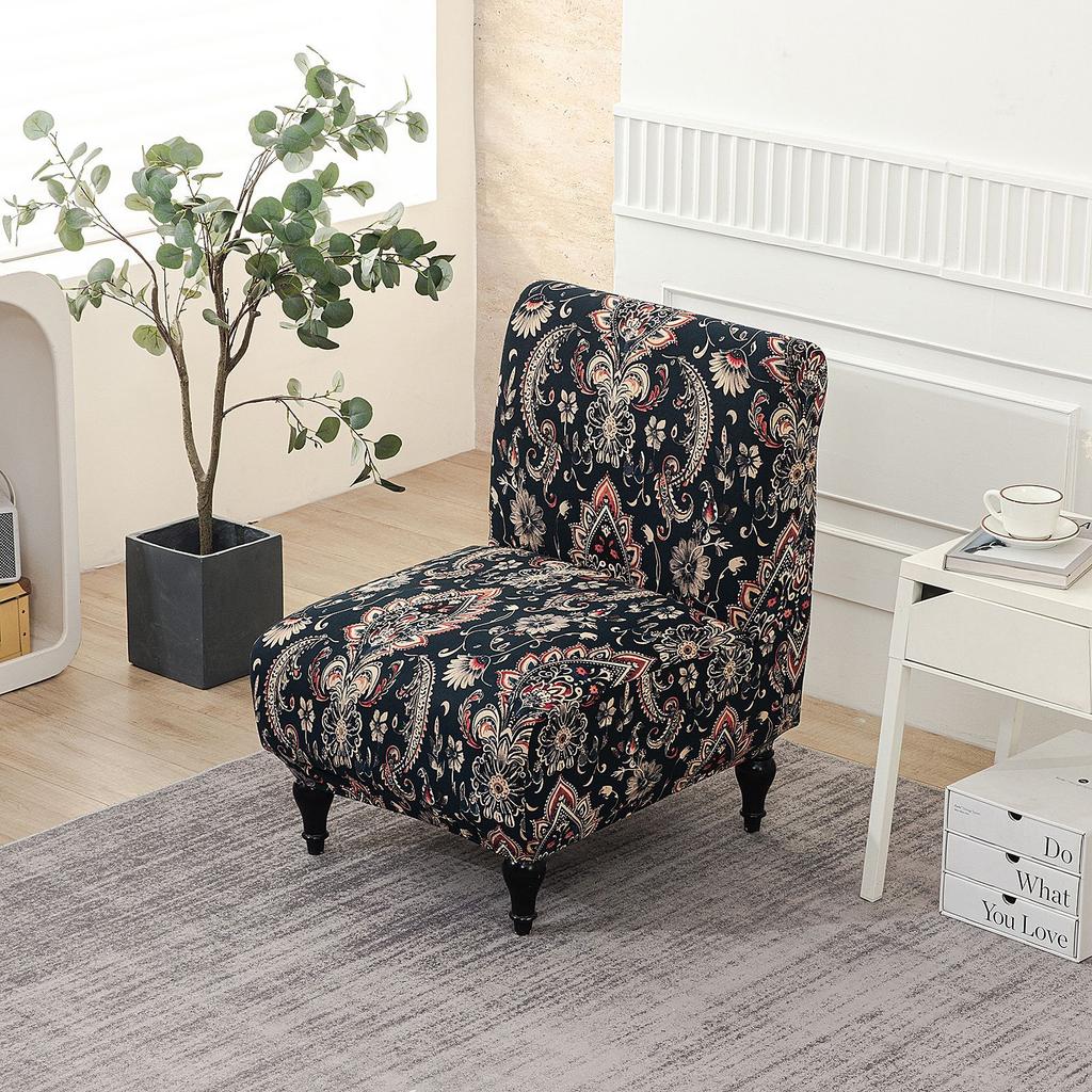 New Color Elastic Printing Armless Fat Chair Cover Amazon Hot Sale Single Armless Sofa Chair Cover
