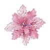 090D Glitter Artifical Poinsettia Flower Christmas Tree Decorations for Xmas Wreath