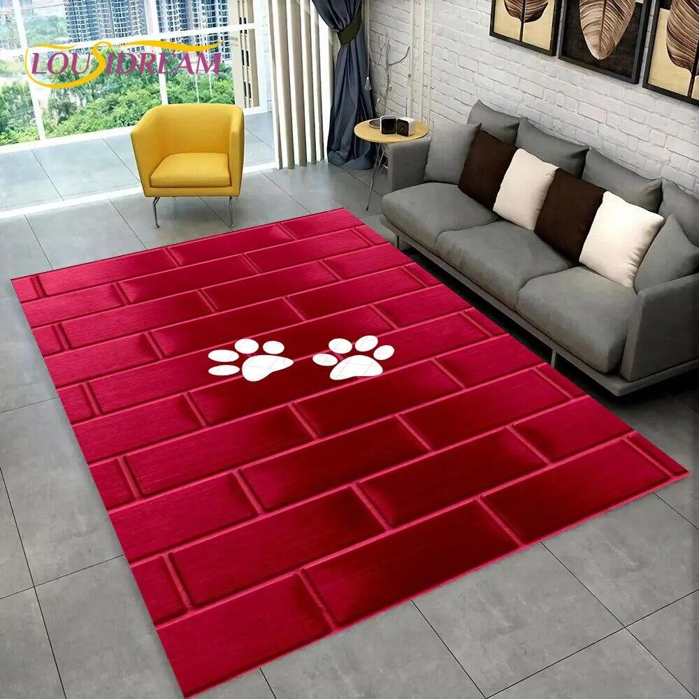 Domácí mazlíčci Footprint Sole Series 3D Area Koberec Velký,Koberec do obývacího pokoje Ložnice Pohovka Rohožka Dekorace,dětská protiskluzová podložka na podlahu