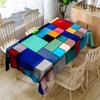 Striped Plaid Splice Pattern Waterproof Tablecloth Color Box Thicken Rectangular And Round Table Cloth For Wedding
