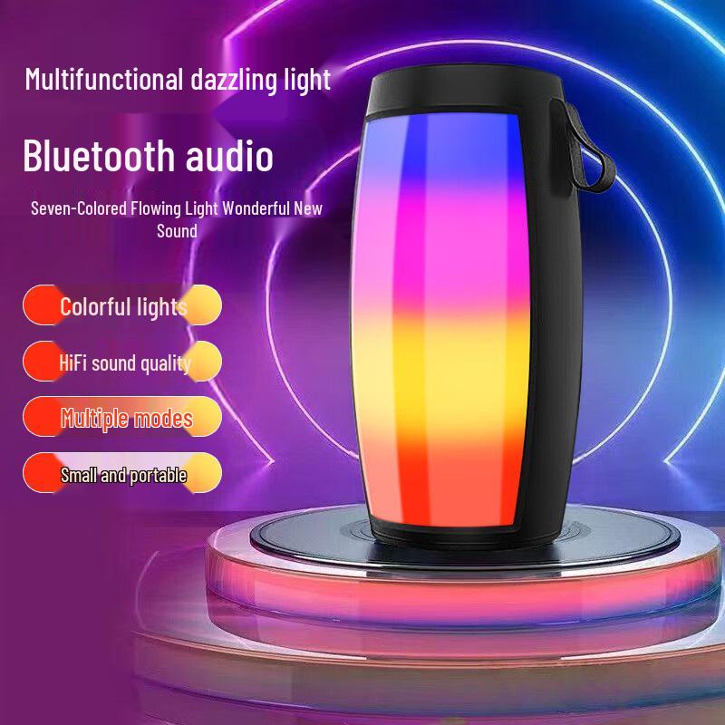 Portable Bluetooth Speaker: High-Quality Sound with Subwoofer, Seven-Color LED Lights, Outdoor Use, Model 1202