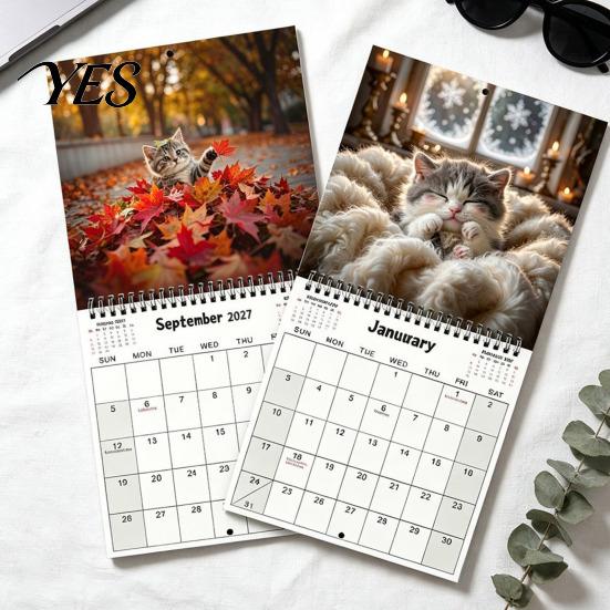 Practical Home Office Supplies Funny Animal Wall Calendar 2027, 12 Months Jan. to Dec., Spiral Bound Hanging Planner Calendar, Monthly with