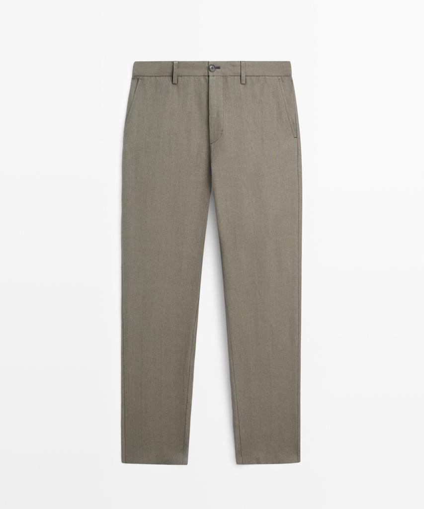 Masimodutti 100% Linen Straight Fit Pants