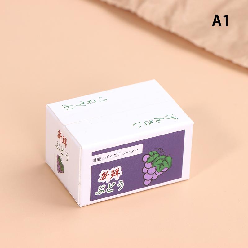 1/12 Dollhouse Paper Boxes Model Simulation Mini Supermarket Fruit Cardboard Boxes Dollhouse Supermarket Scene Decor Accessories