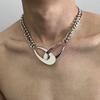 Punk Double Loop Cross Choker For Woman Man Luxury Clavicle Chain Necklace New Hip Hop Couple  Kpop Y2k Gift