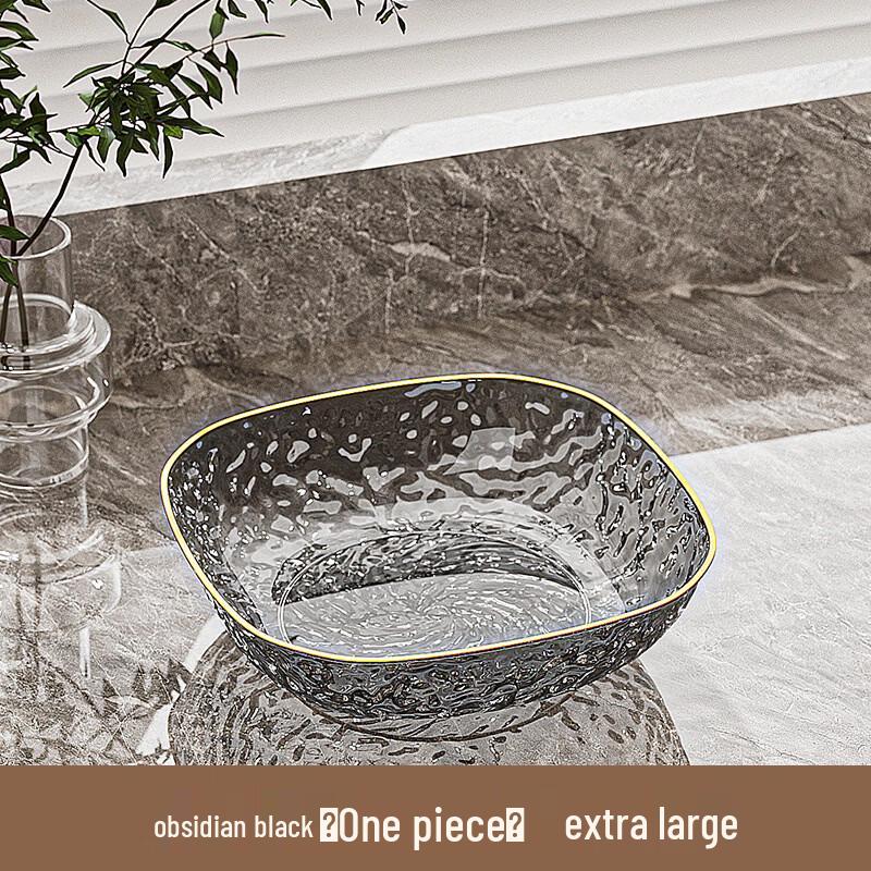 

ZISIZ Large Obsidian Gray Hammered Fruit Plate