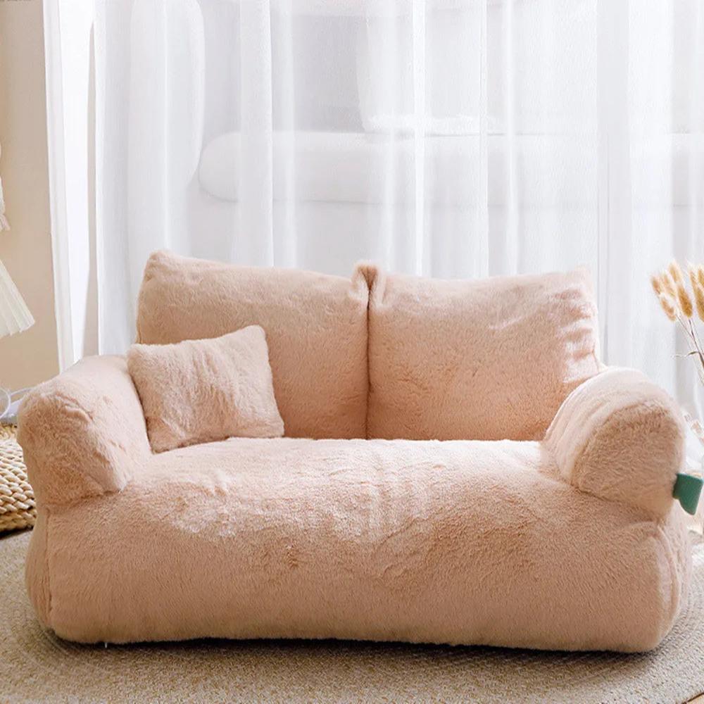 

Pet Bed for Medium Small Cats and Dogs, Washable Puppy Sleeping Bed Cat Couch Pet Sofa Bed, Anti-Slip Bottom Soft Cat Sofa Beds M 55x38x18&Sofa бежевый