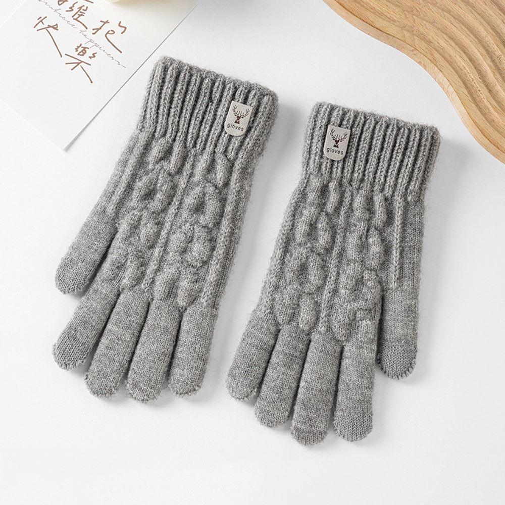 Thickened Winter Knitted Gloves Windproof Wool Gloves Fashion Touch Screen Gloves  for Men Women