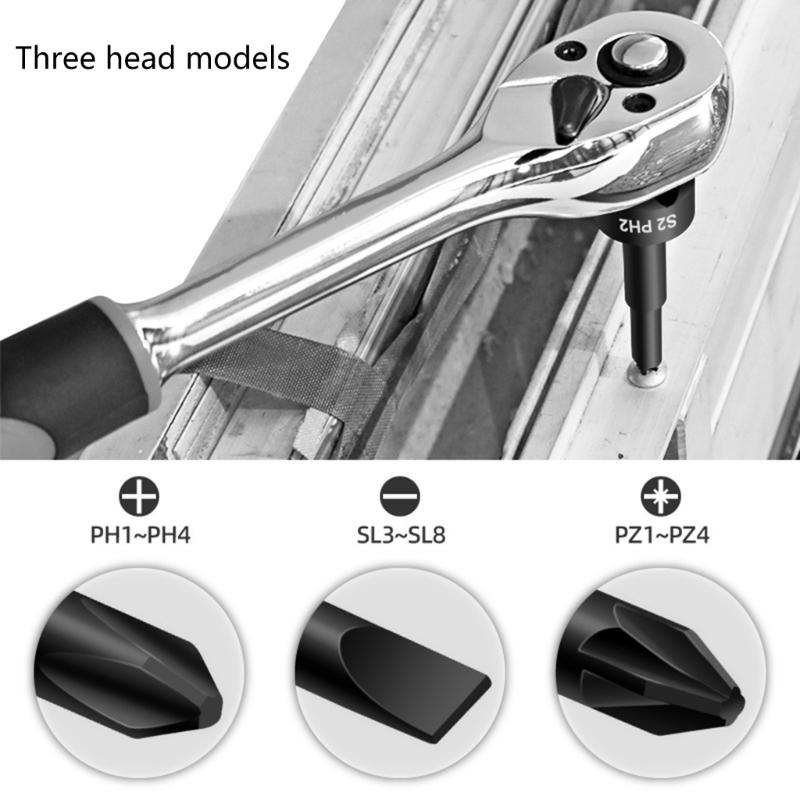 3/8'' Slotted/Cross Screwdriver Bit Sockets Sleeve Nozzles Nut Driver Set Screwdriver Set Bit Sets Tools Socket Wrench