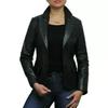 Women New Blazer Black Two-Button Genuine Stylish Casual Handmade Leather Lambskin