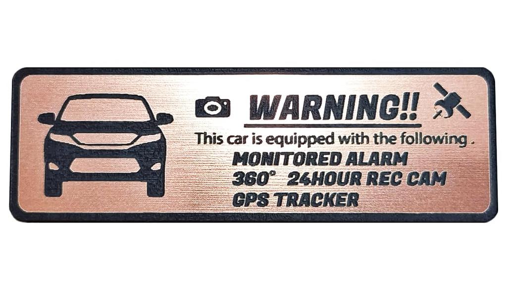 Honami Works HARRIER 60 Series Early Security Emblem 24-Hour Monitoring Dash Cam GPS Tracker Sticker