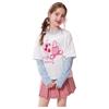 ASK JUNIOR Girls' Mock Two-Piece Long Sleeve T-Shirt