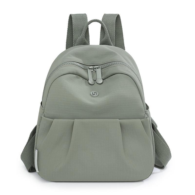 

Backpack women s spring and summer new lightweight canvas nylon backpack high value fashion commuter bag светло-зеленый