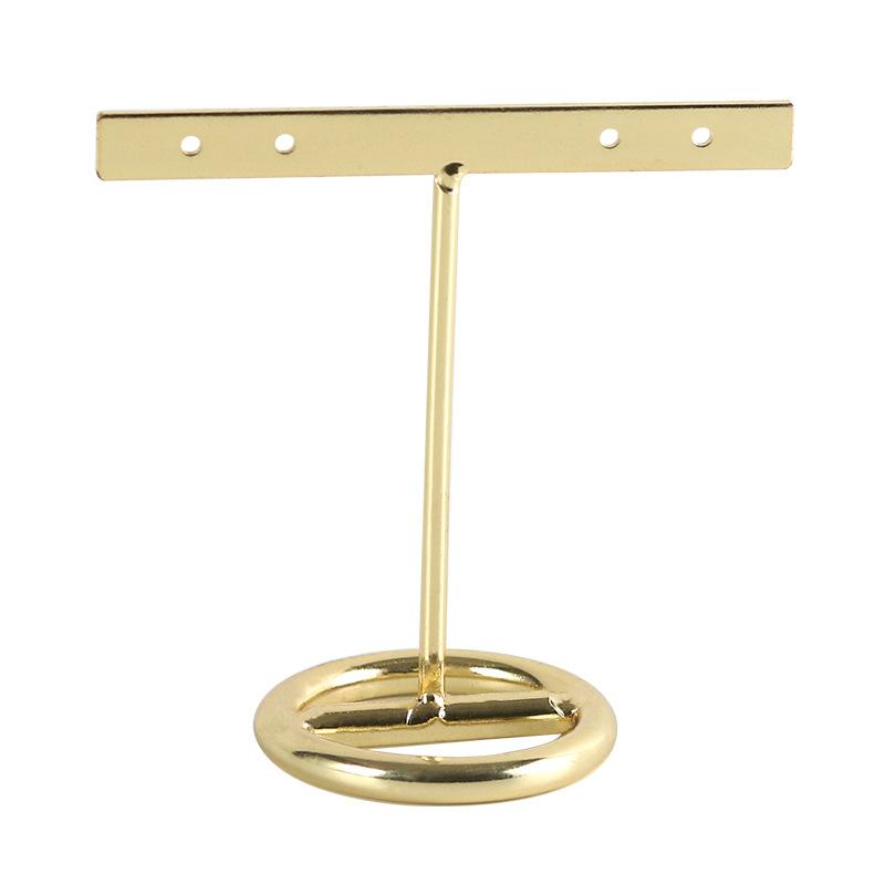 Metal Storage Rack Geometric Hook Earrings Necklace Golden Jewelry Display Stand Desktop Storage Container Home Decoration