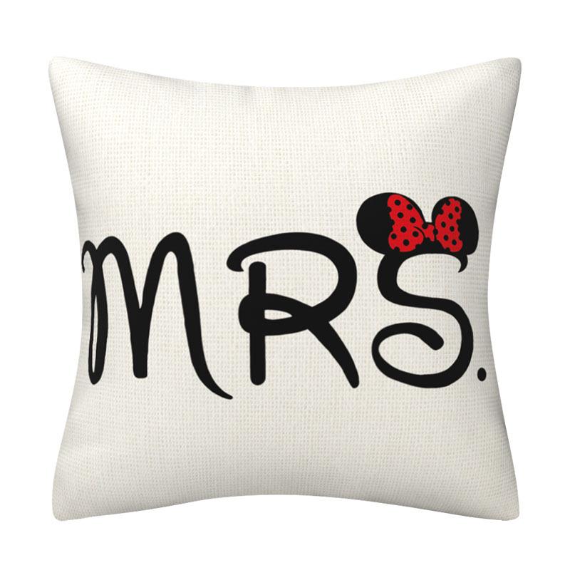 2025 Valentine'S Day Red Letter Printed Pillowcase Linen Love Print Valentine'S Day Home Decorative Pillowcase 45x45cm