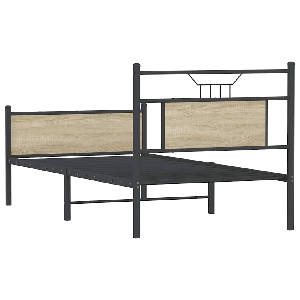 Bed Frame Without Mattress Sonoma Oak Finish 80 X 200 Cm Engineered Wood