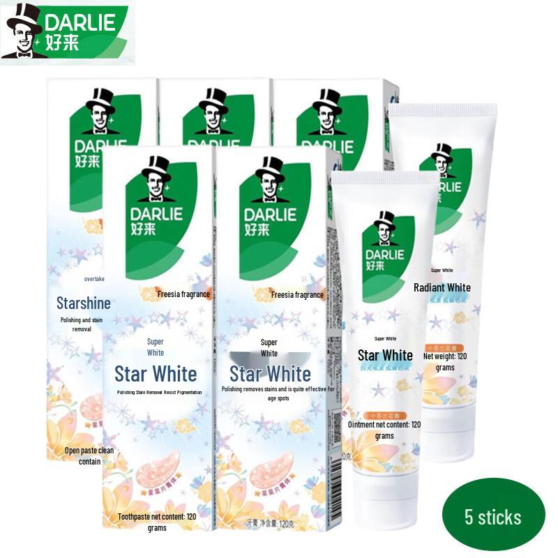 Darlie Starry White Freesia Scent Toothpaste 120g x 5-Pack