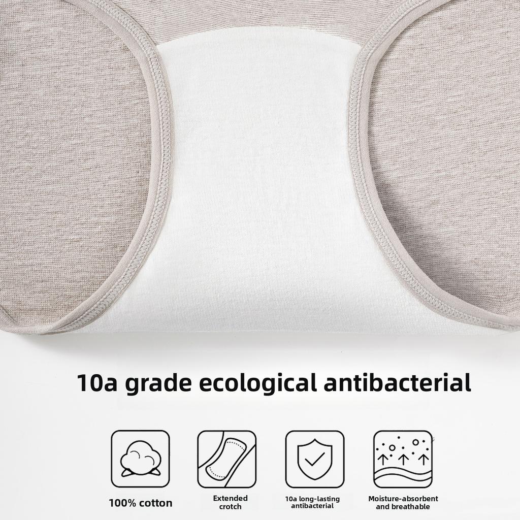 Female Spring and Autumn New Class A Medical Grade Pure Cotton Antibacterial Crotch High Waist Belly Tuck Briefs
