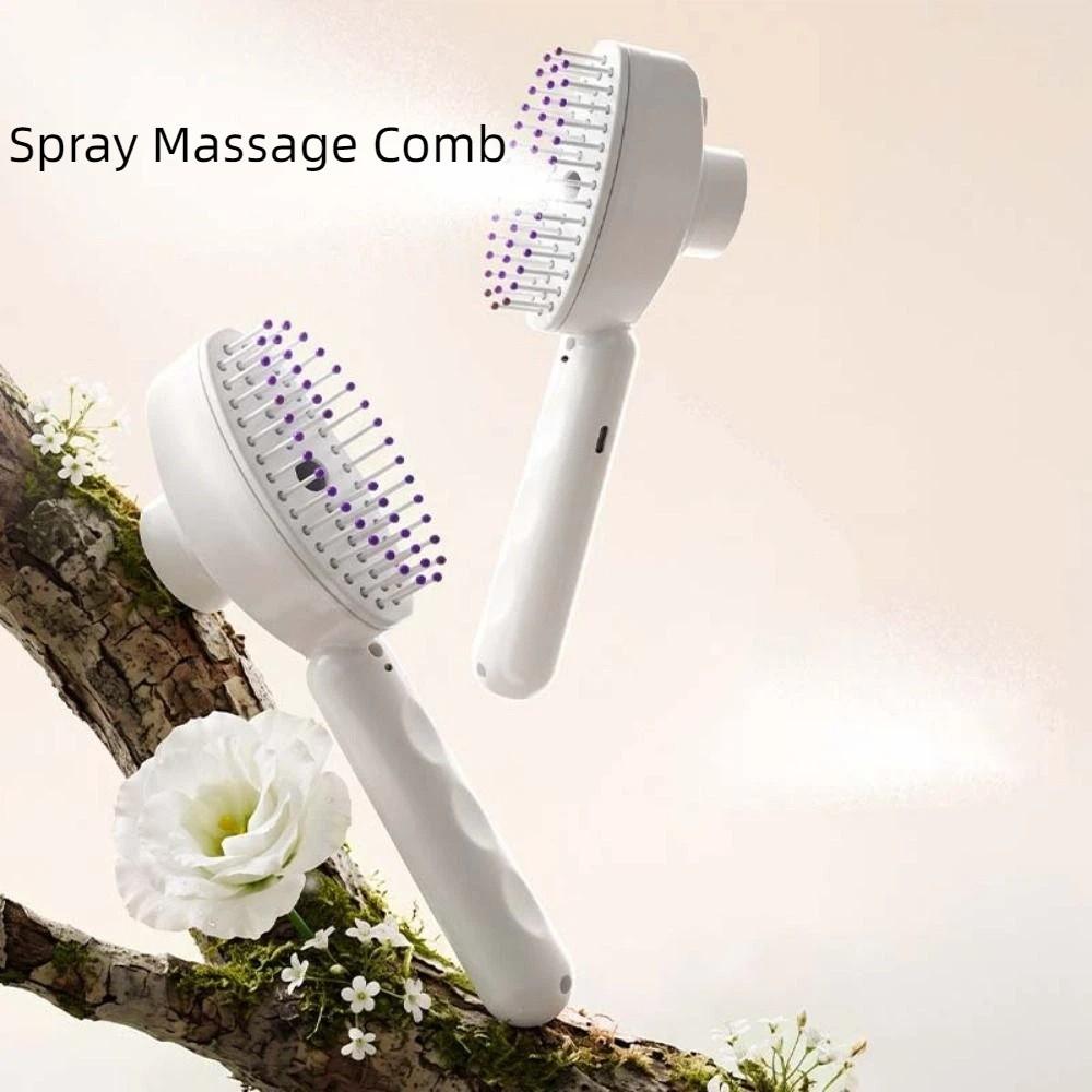 Anti-Frizz Large Tank Electric Spray Hair Brush Multi-Function 2-In-1 Misting Hair Brush Women