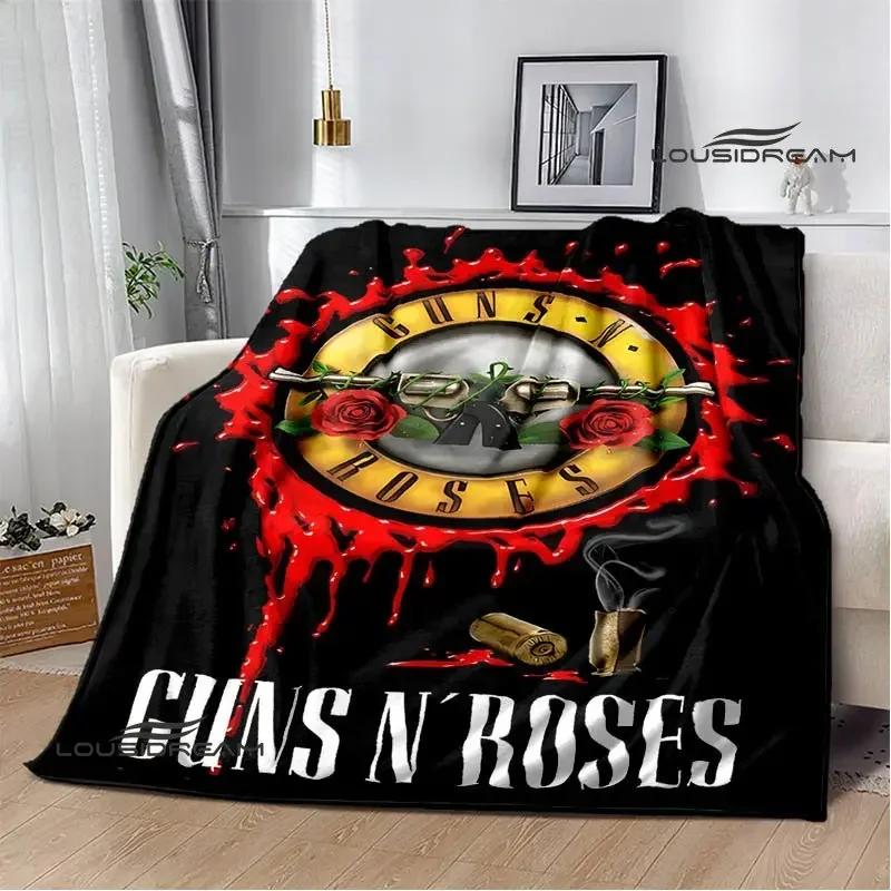 Guns n'roses band retro printed blankets Flannel Warm Blanket Soft Comfort Blanket Home Travel Blankets Bedding birthday gift