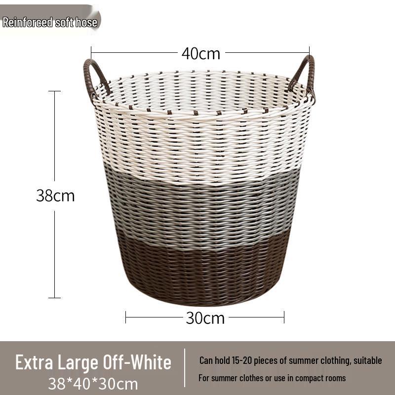 Lux Woven Rattan Laundry Basket - Elegant Clothes Storage Solution