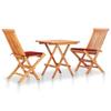 Day and Night - Day and Night 3-piece Bistro Set with Red Cushions Solid Teak Wood