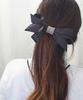 Racoha Layered Black Big Ribbon Hairpin