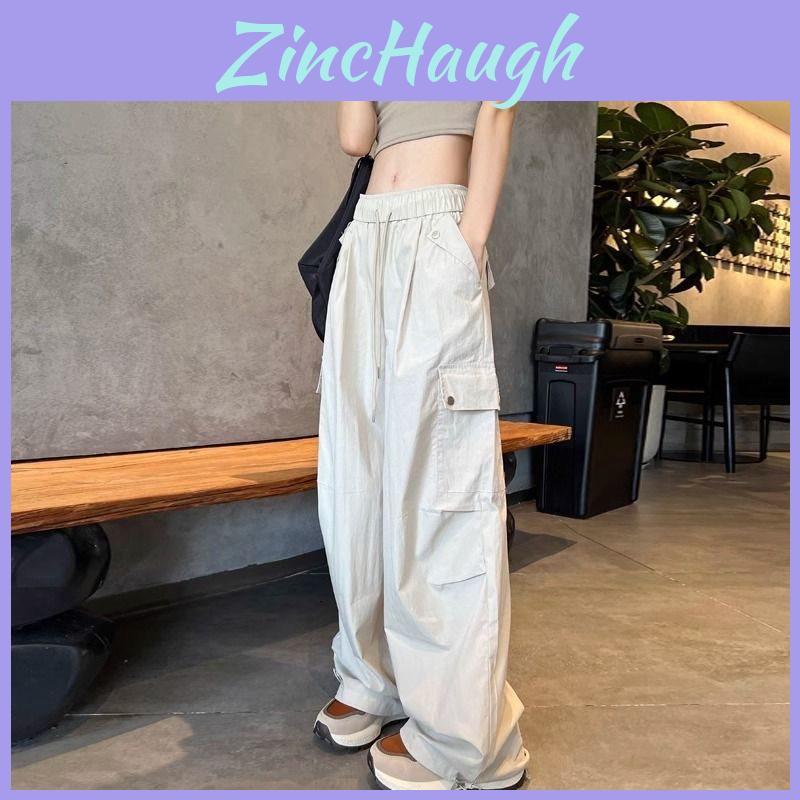 Womens Cargo Pants With Wool Blend Fabric For Casual Spring Summer Wear