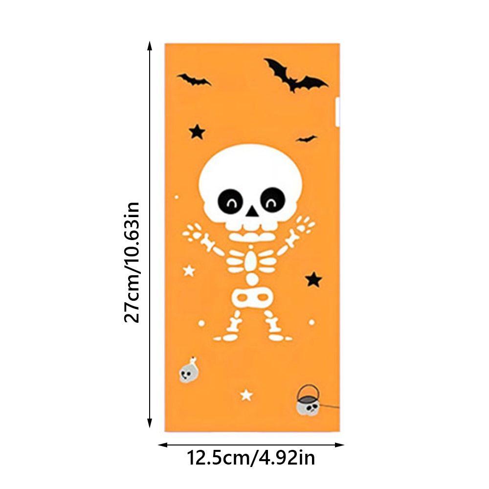 50PCS with Ties Halloween Gift Bag Cartoon Storage Bag Creative Candy Cookies Bag Halloween