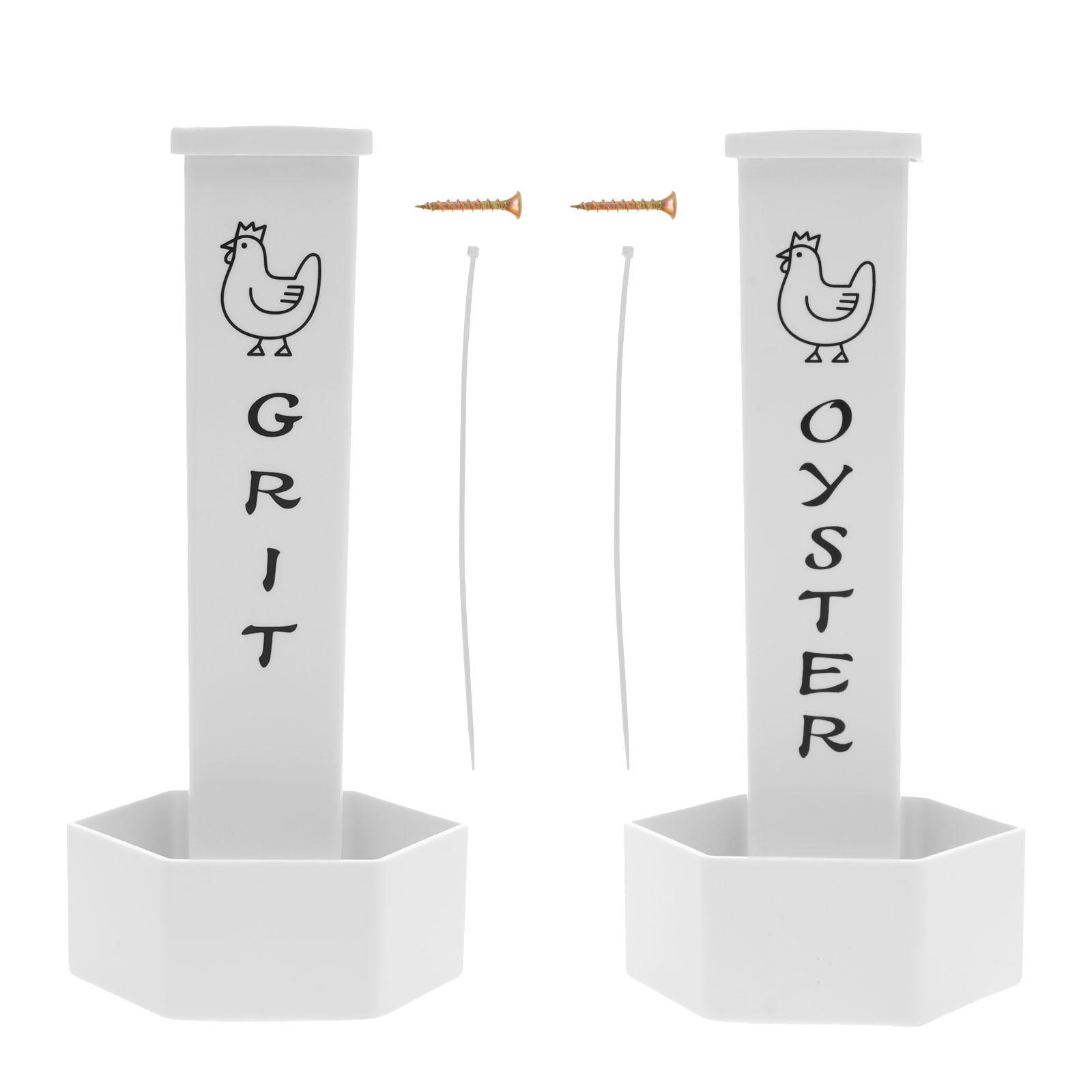 

Набор из 2 шт. Кормушка для куриного гравия и ракушечника с крышкой, конструкция с двойным ведром, точная классификация, автоматическая подача для курятника