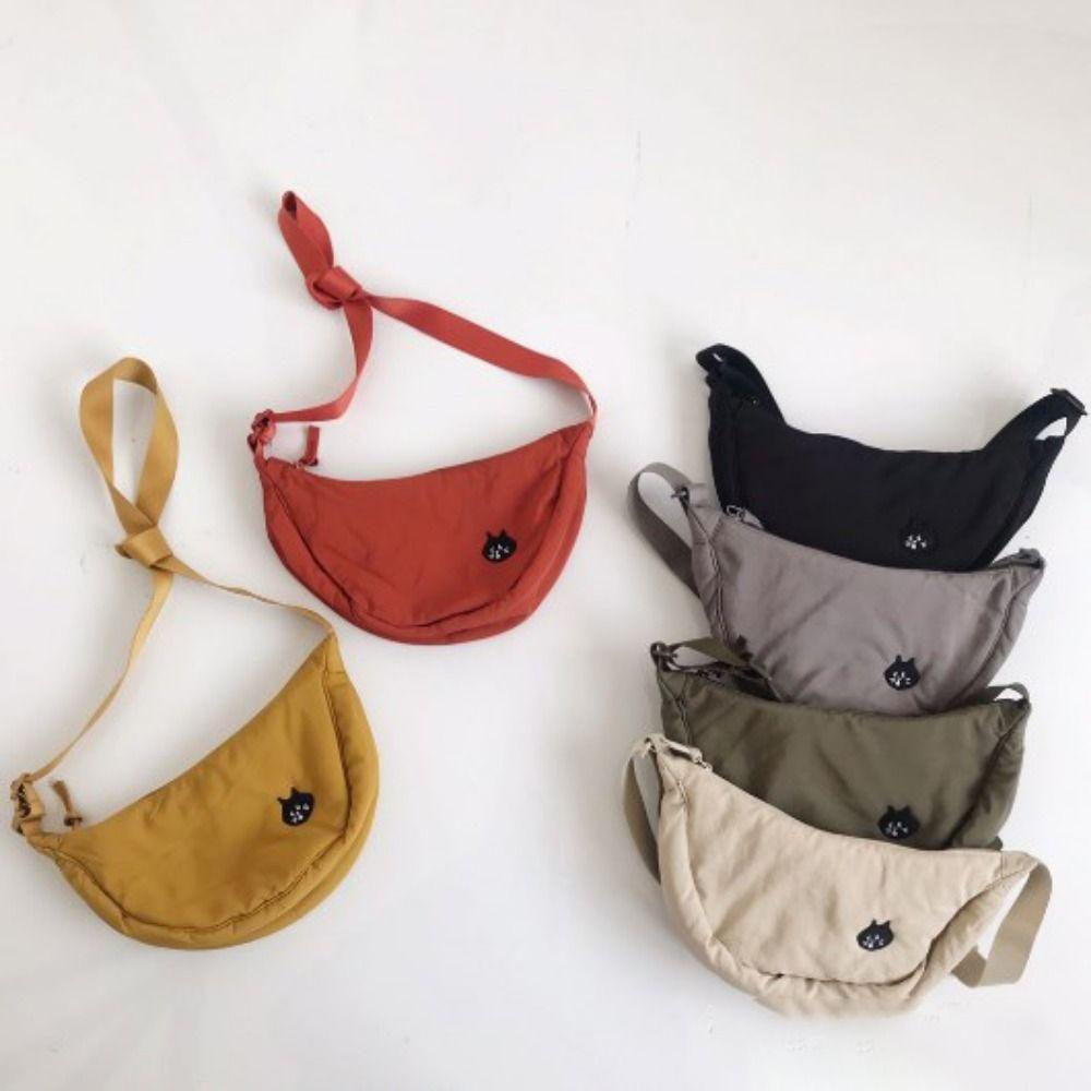 

New Nylon Solid Color Large Capacity Summer Crossbody Bag Shoulder Bag Dumpling Bag