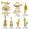 6/12/24pcs Miniature Metal Musical Instrument Ornament DIY Decorative Family Crafts Music Themed Hanging Decorations TMZ