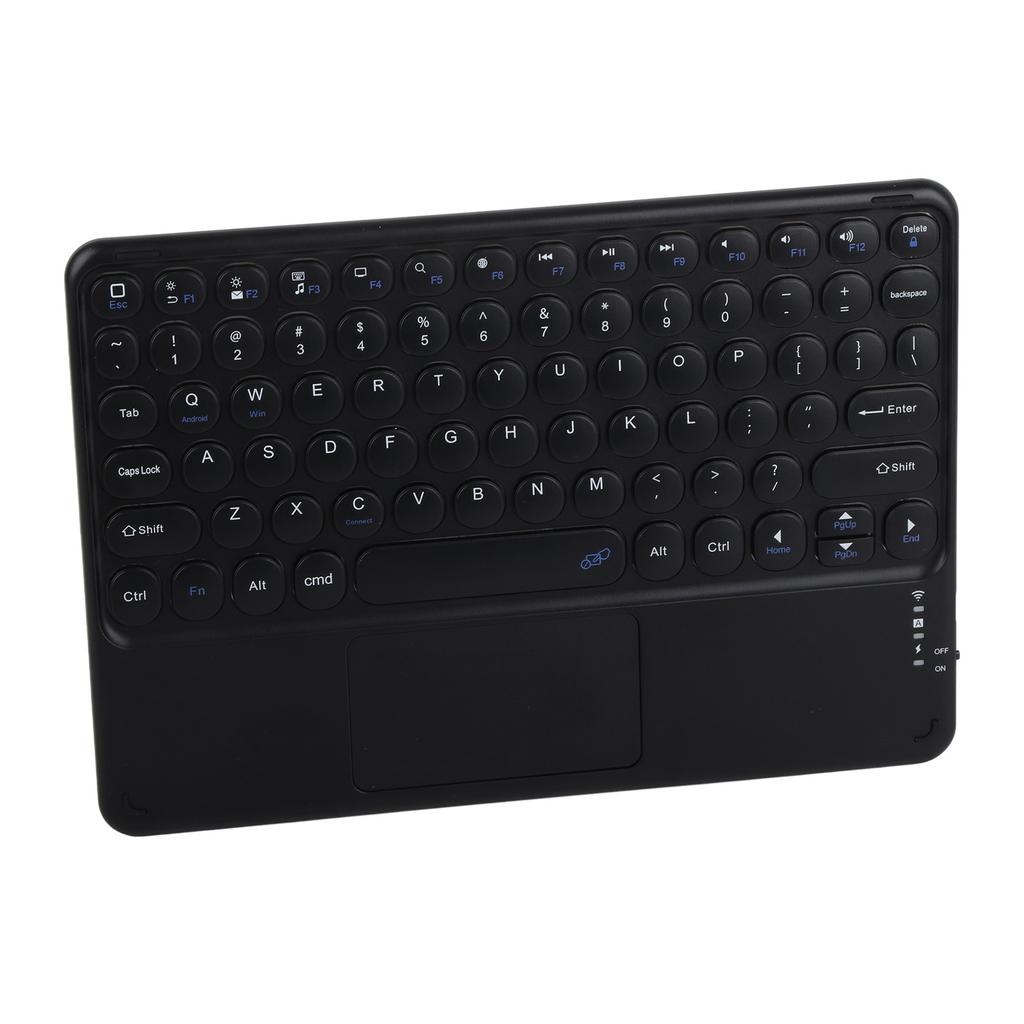 Wireless Keyboard 10in Round Keycap Touchpad Function Portable Widening Enlarging Waterproof Dustproof Laptop Keyboard