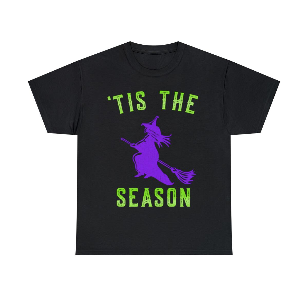 tis The Season Halloween Witch Graphic Tee Shirt, S-5XL S