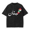 Lebanese Lebanon Passport Flag Washed T Shirt Streetwear Hip Hop Novelty T-Shirts Tees for Men Women Cotton Oversize Sum 2483