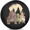 Bigfoot Alien Unicorn Sitting On Bench Tire Cover Durable Sunproof Spare Wheel Protector for RV SUV Trailer