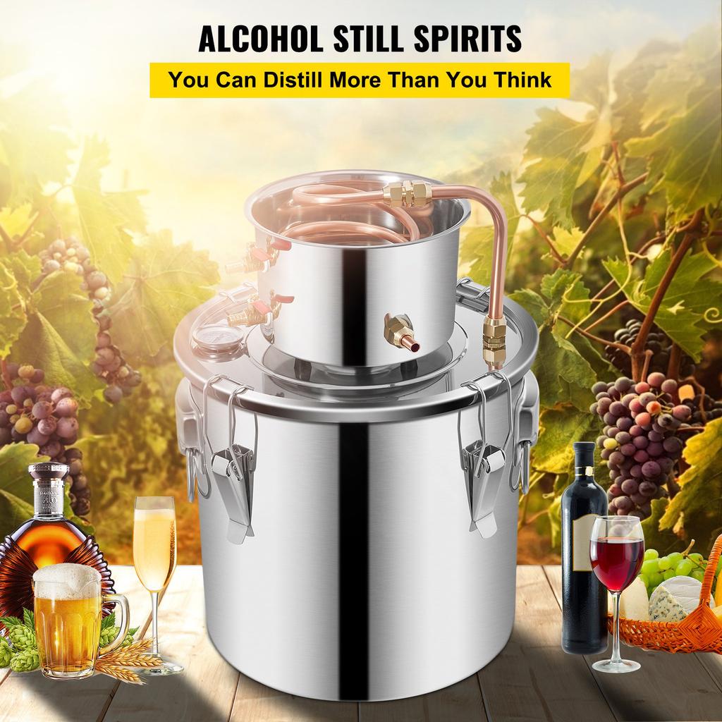 30L Alcohol Brewing Distiller DIY Moonshine Apparatus Stainless Steel Still Whisky Beer Brandy Home Appliance