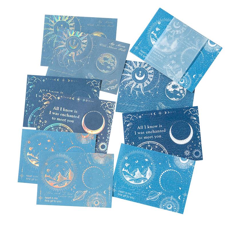 Momo Peninsula Garden Series Sticky Notes: Mixed Materials, Silver Embossed, Toothed Line, Decorative Collage Journal, 6 Styles.