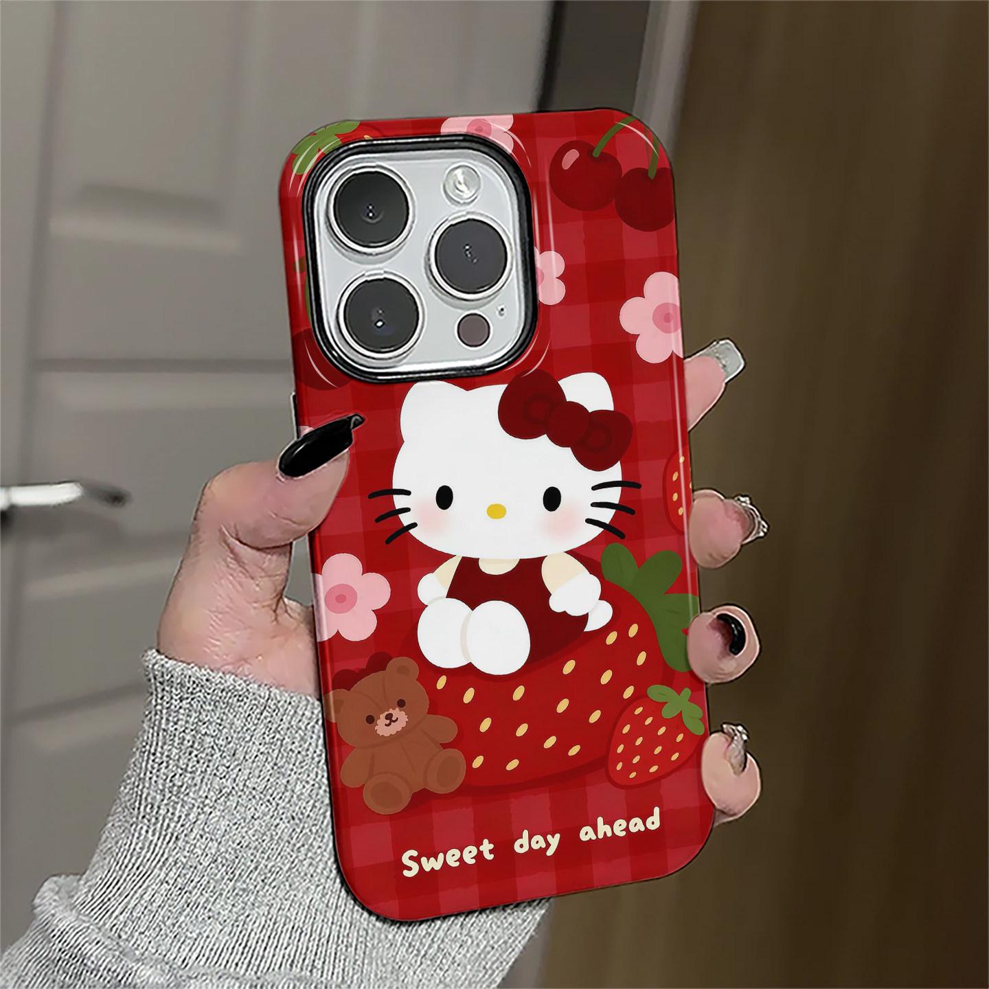 

Strawberry Cat Cartoon Lens Cover for iPhone 14/15/16/17 Pro Max iPhone 7