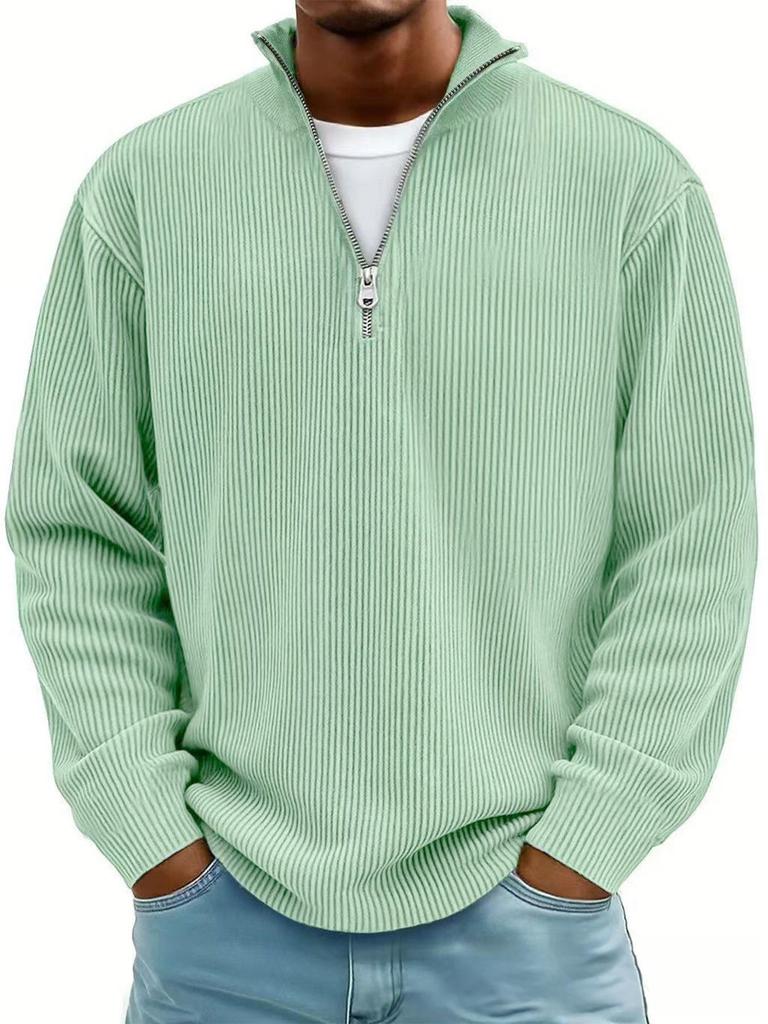 Men's Stand-Up Collar Corduroy Polo Shirt - Autumn/Winter 2025 Collection