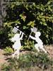 Wrought Iron Silhouette Garden Figures: Outdoor Lawn and Courtyard Decorations