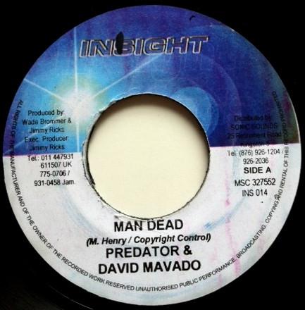 

7inch Record PREDATOR MAVADO Man Dead INS014 Insight 2004 Jamaica Reggae Ska Dub Used