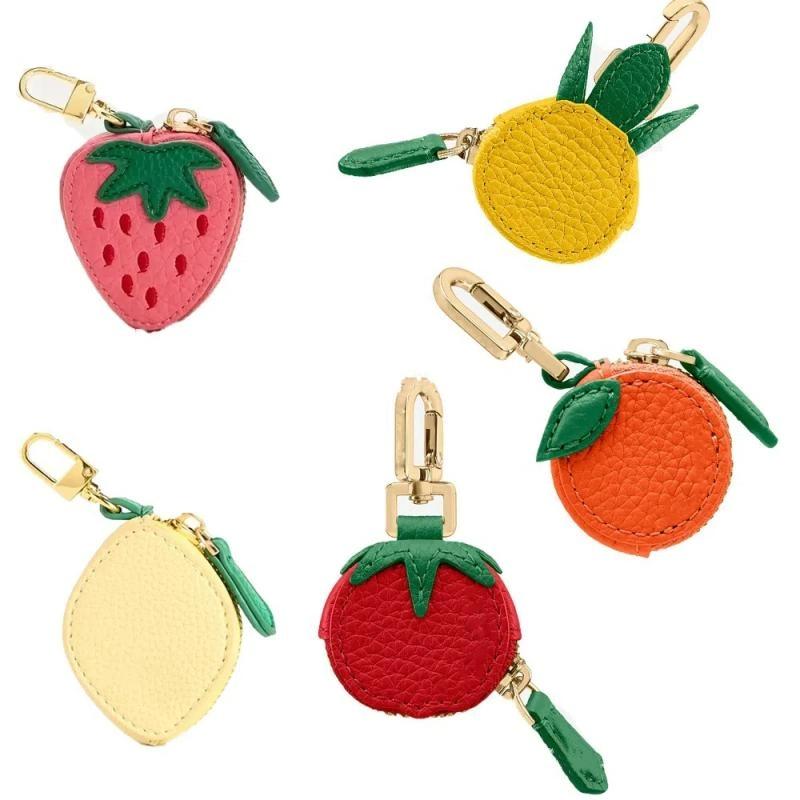 Cute Fruit Shape Coin Purse Keychain Bag Hanging Zipper Earphone Bag For Women Girls Gift