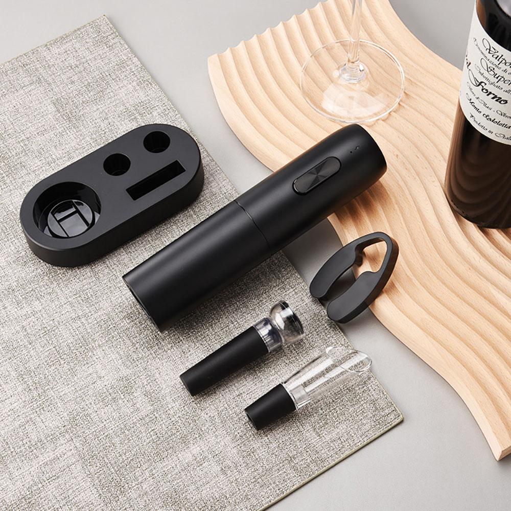 Electric Bottle Opener Household Wine Set Driver Red Wine Automatic Electric Bottle Opener With Charging Base Wine Lover Kitchen