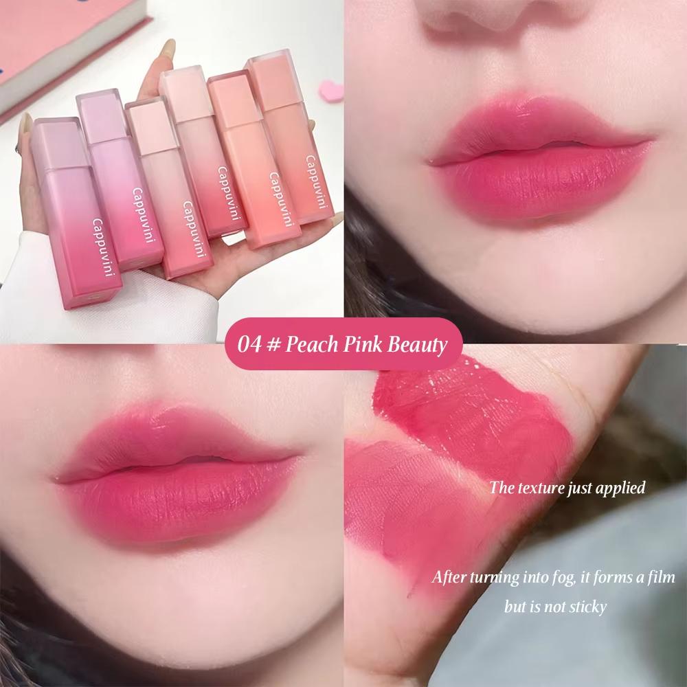 Cappuvini Nude Water Mist Lip Glaze Matt Samt Weiß Lipgloss Langanhaltender Lippenstift
