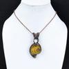 Ammonite Fossil 999 Copper Wire Wrapped Pendant, Handmade Gemstone Jewelry Pendant For Memorial Day