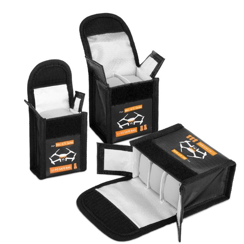 Heat Resistant Battery Safety Bag Container Fit for Miniature Drones Battery Storage Transport Fireproof Protective Case