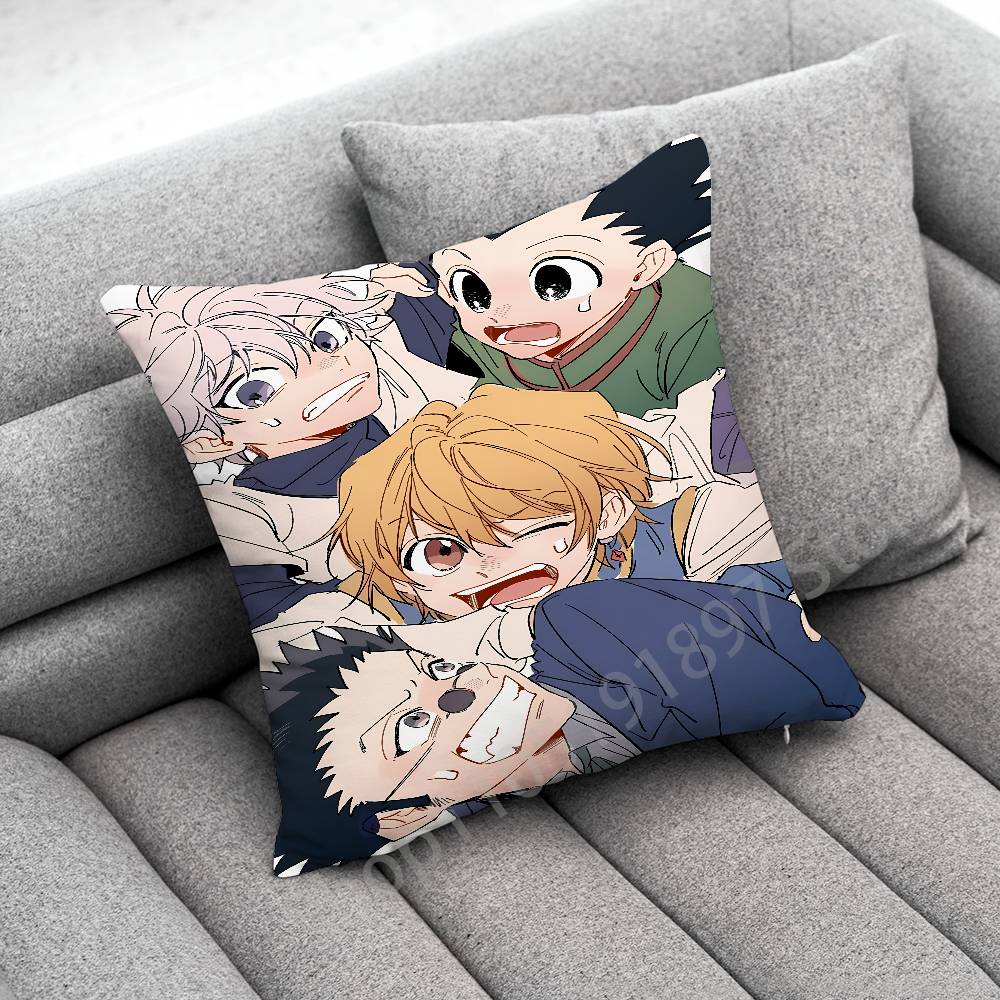 

H-Hunter x Hunter Killua Gon Throw Pillow Case For 45x45cm 40x40cm 55x55cm 50x50cm 30x30cm Square Car Pillowcase Shell 30cmx30cm