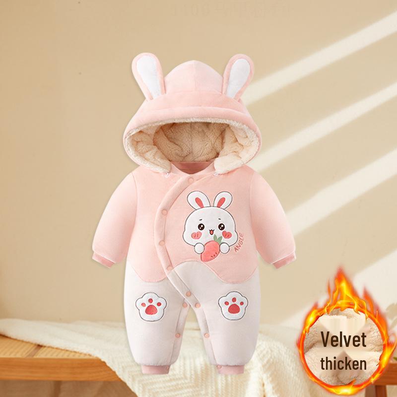 Newborn Winter Fleece Romper - Warm Harem Pajamas for Boys & Girls